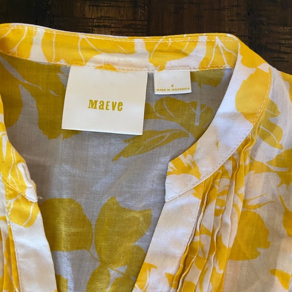 Anthropologie Maeve yellow and white button down - Picture 3 of 4